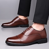 economico Formale-scarpe eleganti oxford marroni da uomo – design classico con punta a punta per lavoro, ufficio ed eventi formali