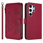 Недорогие Чехлы для Samsung-Чехол для телефона Samsung Galaxy S24 S23 S22 S21 Ultra Plus A55 A35 A25 A15 5G A54 A34 A14 A73 A53 A33 A23 A13 A72 A52 A42 A32 A22 A12 A02, чехол-кошелек с подставкой-держателем, на молнии, защитный