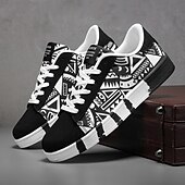 cheap Men&#039;s Sneakers-Men&#039;s Sneakers Walking Casual PU Leather Canvas Comfortable Slip Resistant Breathable Lace-up Black White Red Summer Spring