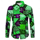 economico Cime-Retrò Vintage Anni &#039;70 Camicia Disco Geometrico Psichedelico Per uomo Halloween Carnevale Festival Musicale Parata dell&#039;Orgoglio Festa a tema retrò Adulti Camicia