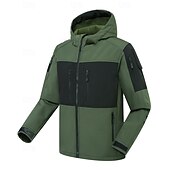 economico Fleece &amp; Giacche 3 in 1-Per uomo Giacca a Vento Giacca softshell Inverno All&#039;aperto Patchwork Calore Termico Impermeabile Antivento Top Nero Verde Cachi Grigio