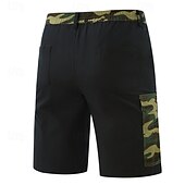 preiswerte Draussen-Herren Cargo-Shorts Shorts Sommershorts Patchwork Mehrere Taschen Tarnung Komfort tragbar Knielang Outdoor Sport Täglich Mode Lässig Schwarz Armeegrün