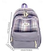 cheap Backpacks &amp; Bookbags-Plaid School Backpack for Girls – Cute Large Capacity Bookbag with Multi-Pockets for Back to School, Elementary &amp; Middle School