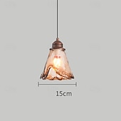 cheap Pendant Lights-Nordic Style Retro Brown Single-Head Mini Pendant Lighting, Creative Cognac Color Clear Glass Lampshade Chandelier, Simple Metal Lamp Holder Hanging Lamp