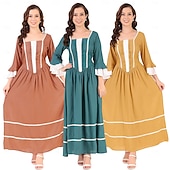 ieftine Pionier / Secolul XIX-A 250-a aniversare a SUA secolul al 19-lea Anii 1800 Rochie de prerie Fata de la tara Fata Pionier Colonial Pionier Războiul Revoluționar Costume de fancy Pentru femei Halloween Carnaval 4 iulie
