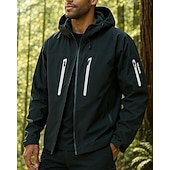 cheap Outdoor Jackets-Men's Windbreaker Hiking Jacket Rain Coat Outdoor Waterproof Windproof Lightweight Hiking Outfits Hiking Clothes Spring Autumn / Fall Top Camping / Hiking / Caving Running Black White Dark Purple