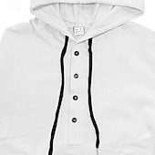 economico felpe con cappuccio da uomo di base-Per uomo Felpa con cappuccio abbottonata Nero Bianco Cachi Grigio Azzurro Con Cappuccio Semplice Zip a un quarto Sport &amp; Outdoor Casuale Quotidiano Streetwear Cool Abbigliamento Sportivo Primavera
