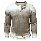 economico Maglietta casual Henley-Per uomo Maglietta Maglia Henley Top Henley Manica Lunga Sfumatura Vintage Retrò Cuciture a contrasto Henley All'aperto Casual Casuale Primavera Autunno Inverno Grigio Borgogna Blu Maglietta Henley
