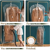 Χαμηλού Κόστους Τσάντες Αποθήκευσης-Κρεμαστές σακούλες στεγανοποίησης κενού αέρος taili, τσάντα εξοικονόμησης χώρου για ρούχα, κοστούμια και σακάκια, οργανωτές ντουλαπιών, ταξίδια, χειροκίνητες ή ηλεκτρικές (χωρίς αντλία αέρα)