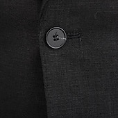 abordables Vêtements d&#039;extérieur élites pour hommes-Hommes Blazer 100% lin Veste blazer Blazer en lin Formel Mariage Noël Élégant ancien Été Printemps 100% Lin Couleur Unie Avec Poches Boutonnage simple deux boutons veste Noir Blanche Orange Vert