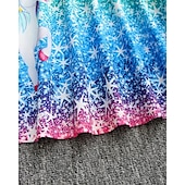 halpa 3D yksisarvinen mekko-Tyttöjen 3D Yksisarvinen Mekko Pitkähihainen Kesä Kevät Loma Päivittäin Pyhäpäivä Prinsessa Kaunis Makea Lapset 4-12 vuotta Rento mekko A linjainen mekko Polvipituinen Normaali