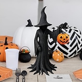 お買い得  ハロウィンの吊るし飾りとテーブルトップ装飾-ハロウィン魔女像 樹脂製魔女 神秘的な像 装飾品 ゴシック魔女 カボチャのフィギュアを持つ 寝室 リビングルーム キッチン デスクトップ用ホームデコレーション