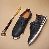 Χαμηλού Κόστους Ανδρικά Sneakers-Ανδρικά καφέ παπούτσια derby από συνθετικό δέρμα – ελαφριά σχέδια με κορδόνια για καθημερινή χρήση στο γραφείο, εξόδους το Σαββατοκύριακο και smart casual στυλ.