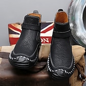 billiga Stövlar-Herr retro läderstövlar med spänne, bekväma loafers för vardagliga utflykter, bilkörning och höstmode