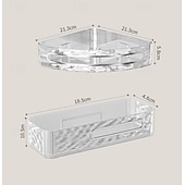 お買い得  収納＆整理-壁掛け式バスルーム収納ラック、ドリル不要、壁掛け式トイレ収納オーガナイザー、トイレタリーや日用品用の透明コスメティックオーガナイザー