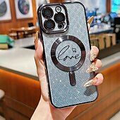 voordelige iPhone-hoesjes-telefoon hoesje Voor iPhone 16 15 14 Pro Max Plus iPhone 16e iPhone 13 Pro Max Achterkant Ondersteuning draadloos opladen Niet-vergelend Bling glitter glanzend Kleurgradatie