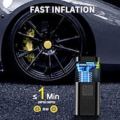 cheap Inflatable Pump-Tire Inflator Portable Air Compressor 150PSI Car Tire Air Pump with Tire Pressure Gauge LED 3x Fast One Click Intelligent Cordless Tire Air Pump Suitable for Cars Motorcycles Bicycles Balls Et