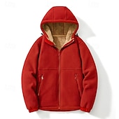 abordables Sudadera con capucha de vellón-Hombre Sudadera Sudadera con capucha y cremallera completa Sudadera con cremallera Chaqueta de lana Sudadera con capucha de lana Negro Rojo Azul Piscina Marrón Verde Trébol Con Capucha Plano