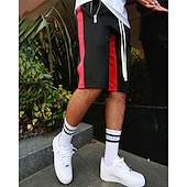 baratos Shorts de moletom-Homens calções atléticos Shorts de moletom Calção Shorts de verão Bolsos Cintura elástica Com Cordão Bloco de cor Conforto Respirável Curto Ao ar livre Esportes Clássico Casual Preto Amarelo