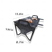 halpa Grillit ja ulkoruoanlaitto-Kokoontaitettava grilli helppoa säilytystä varten Teräksinen helposti kannettava rakogrilli Kokoontaitettavat grillit sopivat täydellisesti retkeilyyn, matkustamiseen ja ulkogrilliin