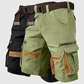 economico Classico-Per uomo Pantaloncini cargo Shorts Shorts da Spiaggia Pantaloncini casual Multi-tasche Gamba Dritta Tasca falsa Semplice Comodità Lunghezza al ginocchio All&#039;aperto Casuale Quotidiano Vacanza Moda