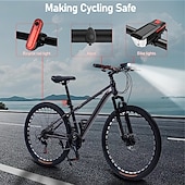 abordables Luces de trabajo-Luces solares recargables para bicicleta, luces nocturnas ultrabrillantes para bicicleta, faro delantero y luz trasera con timbre eléctrico, fáciles de instalar, impermeables, luces LED para bicicleta