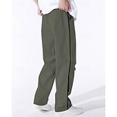 preiswerte Freizeithosen-Herren Tech-Hosen Hose Freizeithose Tasche Elastischer Bund Kordelzug Patchwork Komfort Sport im Freien Täglich Mode Lässig Schwarz Armeegrün Mikroelastisch