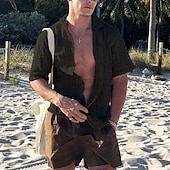 preiswerte Herren Strickjacke-Herren Pullover Strickjacke Kurzer Pullover Gerippt Stricken Normale Oberteile Gestrickt Einfach Umschlagkragen Bohemien Urlaub Lässig Alltagskleidung Bekleidung Sommer Schwarz Weiß S M L