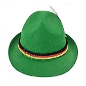 billiga Fedora hatt-Herr Fedorahatt Oktoberfesthatt Brun Grön Modal Fjäder Mode Ledigt Gata Dagligen Färgblock Solskyddskräm Andningsfunktion