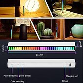 preiswerte Dekorative Lichter-RGB-Tonabnehmer mit Sprachaktivierung, Rhythmuslicht, 32 LED-Leiste, Klangsteuerung, Umgebungslicht, Schallpegelanzeige, Musikspektrummesser, Audio-Display-Visualisierer