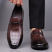 voordelige Loafers-Groene instappers met krokodillenmotief voor heren – casual zakelijke stijl, comfortabele schoenen van imitatieleer voor op kantoor en dagelijks gebruik