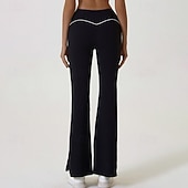 economico Leggings e collant da yoga-Per donna Pantaloni a zampa Leggings da yoga Controllo addominale Vita Alta Palestra Allenamento Atletico Pantaloni Tinta unica Nero Rosa Blu Autunno Gli sport Abbigliamento sportivo Vestibilit