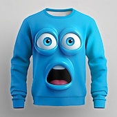 economico Pattern 3D-Per uomo Cartoni animati 3D Felpa Maglia Manica Lunga Felpa Girocollo Casual Punk &amp; Gotico Stampa digitale Feste Abbigliamento casual alla moda Grafico Tutte le stagioni