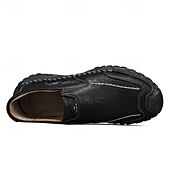 billiga Slip-ons och loafers till herrar-herrloafers i mjuk konstläder – halkfria promenadskor för vardagskomfort och bilkörning