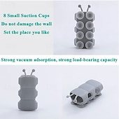 رخيصةأون أدوات الحمام-حامل رأس دش من السيليكون 3/6 قطع، حامل دش بدون مثقاب، قاعدة رأس دش مثبتة على الحائط للحمام، تصميم قبضة كاتربيلر قابلة للإزالة