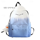 abordables Sacs à dos de Collège-Sac à dos dégradé esthétique pour adolescentes – cartable léger avec porte-clés canard mignon, cartable pastel doux pour la rentrée ou un usage quotidien