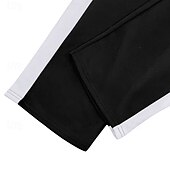 baratos Calças Desportivas-Homens Calças Esportivas Corredor Calças Calça casual Calças de Corrida Listra lateral Cintura elástica Com Cordão Tecido Conforto Comprimento total Ao ar livre Casual Diário Férias Esportes Preto