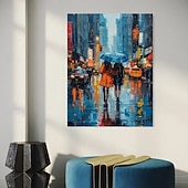 levne Krajinomalby-Velká postava olejomalba ručně malované akrylové ženy deštivá městská krajina olejomalba velká pouliční umění krajina olejomalba ručně malované plátno umění malba nástěnné umění ručně malované dívky