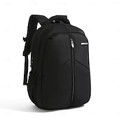 preiswerte College-Rucksäcke-Schwarzer Laptop-Rucksack für Herren für Arbeit und Schule – wasserdichte, leichte Business-Tasche mit Reißverschlusstasche vorne und gepolsterten Riemen