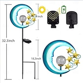preiswerte Bodenlichter-Solarleuchten für den Außenbereich, mondförmige Lichterkette aus Metall, wasserdicht, LED-Gartenlandschaftslicht für Terrassen- und Hofdekor, 1 Stück