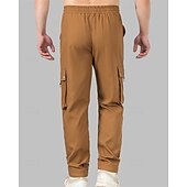 economico Pantaloni cargo-Per uomo Pantaloni Cargo Pantaloni Elastico in vita Coulisse Multi-tasche Semplice Indossabile All&#039;aperto Quotidiano Campeggio &amp; Escursionismo Moda Classico Nero Marrone Micro-elastico