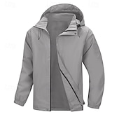 preiswerte Sportjacke-Herren Outdoorjacke Freizeitjacke Urlaub Täglich Wasserdicht Winddicht Tasche Herbst Winter Einfach Mode Klassisch Mit Kapuze Regulär Hellgrün Wein Marineblau Blau Khaki Jacken