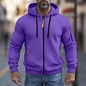 economico Felpa Tattica-Per uomo Felpa con cappuccio Felpa con cappuccio a zip intera Felpa con cappuccio in pile Felpa con cappuccio tattica Nero Bianco Verde militare Rosso Borgogna Con Cappuccio Semplice Cerniera Sport