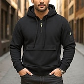 economico Felpa Tattica-Per uomo Felpa con cappuccio Felpa con cappuccio e zip corta Felpa con cappuccio in pile Felpa con cappuccio tattica Nero Blu marino Cachi Grigio chiaro Grigio scuro Con Cappuccio Semplice Tasca