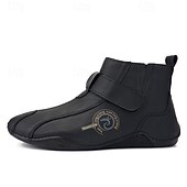 abordables Bottines-Bottines rétro faites main pour hommes avec fermeture velcro – bottes de marche décontractées et artistiques pour hommes créatifs et tenues urbaines de tous les jours