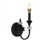 economico Luci da parete-applique da parete nere &amp;Applique da parete dorata a 1 luce, applique da parete moderne, applique da parete in stile rustico con paralume in vetro trasparente, applique per soggiorno, camera da letto,
