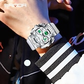 economico Orologi digitali-SANDA Orologio Digitale da Uomo di Lusso Moda Orologi Militari Impermeabile Orologio Sportivo con Doppio Display da Polso 3365