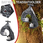 baratos Halloween-suporte para velas de parede de morcego, decorações de velas de morcego para Halloween, arandela de parede de morcego gótico, suporte para velas com velas, decoração pendurada para castiçal de