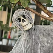 お買い得  ハロウィンの屋外装飾-ハロウィーンの大きな吊り下げゴーストの恐ろしい頭蓋骨の装飾、お化け屋敷と脱出部屋の小道具、バー、KTV、パーティー、不気味なハロウィーンの装飾のための魔女とホラーシーンのセットアップ