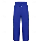abordables Carga-Hombre Pantalones deportivos Pantalones de Deporte Pantalones Pantalones deportivos tipo cargo Pantalones Cortos Bolsillo Cintura elástica Correa Plano Comodidad Deporte Diario Moda Casual Negro